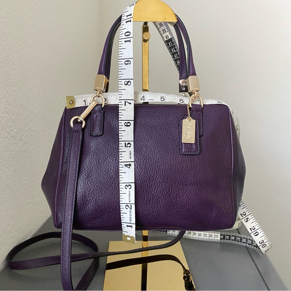 Coach Madison Mini Satchel in Purple Pebbled Leather and Shoulder Strap - Picture 10 of 10